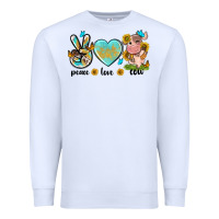 White peace love cute cow Premium Sweatshirt - NancyCooperArtShop