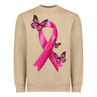 Breast Cancer Ribbon With Butterfly Heavyweight Sweatshirt | Teevron