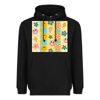 Black retro daisy Heavyweight Hoodie - MaliasSmallBusiness