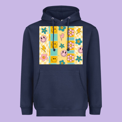 Retro Daisy Heavyweight Hoodie Designed By Maliassmallbusiness
