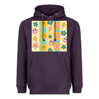 Plum retro daisy Heavyweight Hoodie - MaliasSmallBusiness