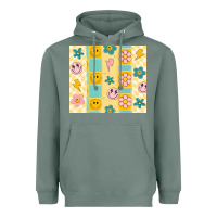 Sage retro daisy Heavyweight Hoodie - MaliasSmallBusiness