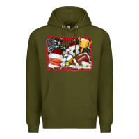 Army Green christmas sports background Premium Hoodie - AdoDesignShop