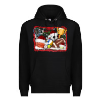 Black christmas sports background Premium Hoodie - AdoDesignShop