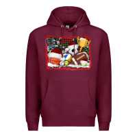 Burgundy christmas sports background Premium Hoodie - AdoDesignShop