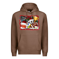 Chestnut christmas sports background Premium Hoodie - AdoDesignShop