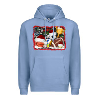 Colony Blue christmas sports background Premium Hoodie - AdoDesignShop
