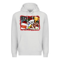 Dove Grey christmas sports background Premium Hoodie - AdoDesignShop