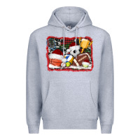 Heather Grey christmas sports background Premium Hoodie - AdoDesignShop
