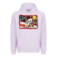 Lilac christmas sports background Premium Hoodie - AdoDesignShop