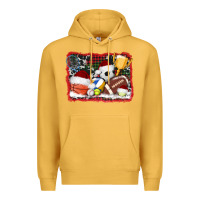 Mustard christmas sports background Premium Hoodie - AdoDesignShop