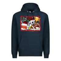 Navy christmas sports background Premium Hoodie - AdoDesignShop