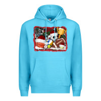 Ocean Blue christmas sports background Premium Hoodie - AdoDesignShop