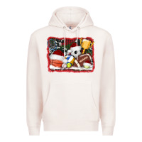 Pale Pink christmas sports background Premium Hoodie - AdoDesignShop