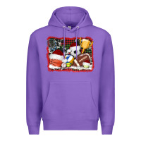 Purple christmas sports background Premium Hoodie - AdoDesignShop