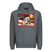 Rock christmas sports background Premium Hoodie - AdoDesignShop