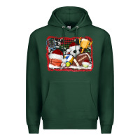 Sports Green christmas sports background Premium Hoodie - AdoDesignShop