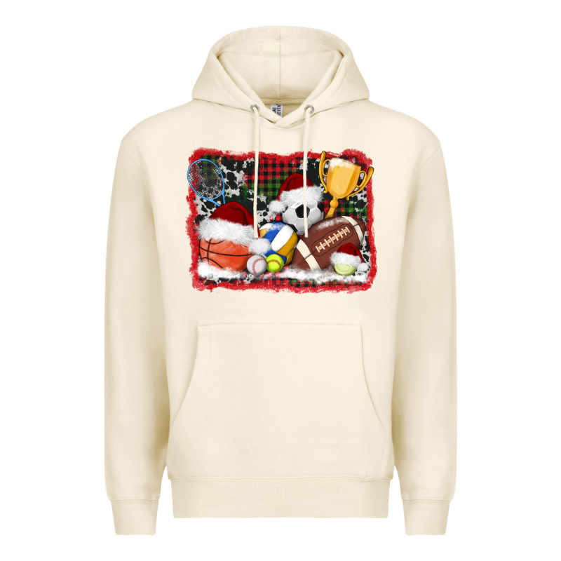 Christmas Sports Background Premium Hoodie by AdoDesignShop | Teevron