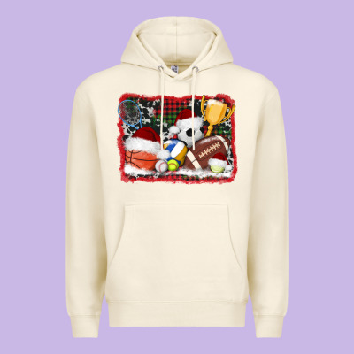 Christmas Sports Background Premium Hoodie Designed By Adodesignshop