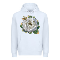 White Pillow Fight Rose Premium Hoodie - LillyAllenDesigns