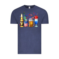 Vintage Denim 4th of July American drinks Vintage Tee - Neo Western