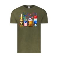 Vintage Olive 4th of July American drinks Vintage Tee - Neo Western