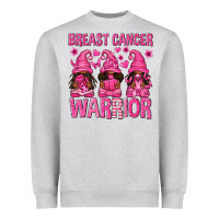 Heather Grey Breast Cancer Warrior Afro Gnomes Heavyweight Sweatshirt - texasbilliewilder