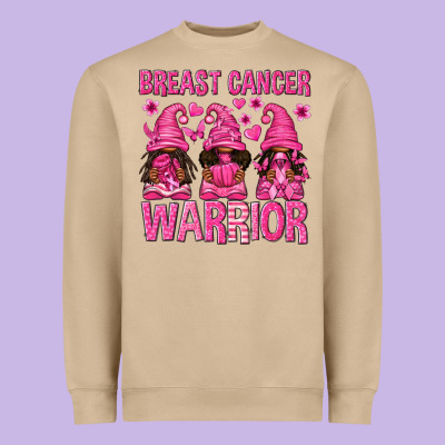 Breast Cancer Warrior Afro Gnomes Heavyweight Sweatshirt Designed By Texasbilliewilder