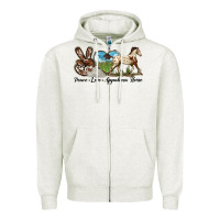 Oatmeal Heather peace love appaloosa horse Zipper Hoodie - LillyAllenDesigns