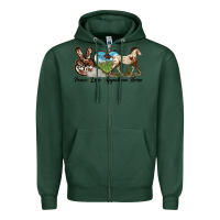 Sports Green peace love appaloosa horse Zipper Hoodie - LillyAllenDesigns
