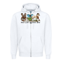 White peace love appaloosa horse Zipper Hoodie - LillyAllenDesigns