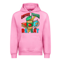 Fuchsia Pink coffee teach repeat Urban Hoodie - NancyCooperArtShop