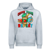 Heather Grey coffee teach repeat Urban Hoodie - NancyCooperArtShop