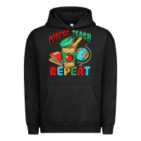 Pigment Black coffee teach repeat Urban Hoodie - NancyCooperArtShop