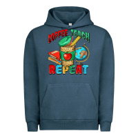 Pigment Midnight Navy coffee teach repeat Urban Hoodie - NancyCooperArtShop