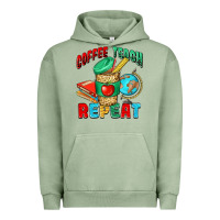 Pigment Oil Green coffee teach repeat Urban Hoodie - NancyCooperArtShop