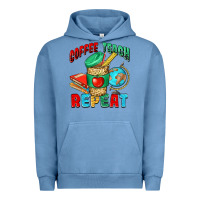 Pigment Pebble Blue coffee teach repeat Urban Hoodie - NancyCooperArtShop
