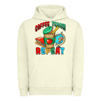 Pigment Pistachio coffee teach repeat Urban Hoodie - NancyCooperArtShop
