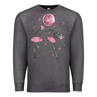 Charcoal Heather skeleton ballerina Premium Sweatshirt - MaliasSmallBusiness