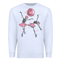 White skeleton ballerina Premium Sweatshirt - MaliasSmallBusiness