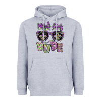 Heather Grey mardi gras dude Heavyweight Hoodie - MaliasSmallBusiness