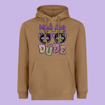 Mardi Gras Dude Heavyweight Hoodie Designed By Maliassmallbusiness