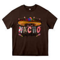 Chocolate Brown festive sombrero and nacho art Heavy Core Tee - CowhideDigitalArt