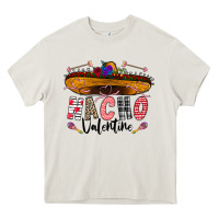 Cream festive sombrero and nacho art Heavy Core Tee - CowhideDigitalArt