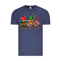 Vintage Denim merry christmas gnomes Vintage Tee - CowhideDigitalArt
