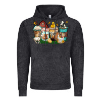Vintage Black farm animals coffee cups Vintage Hoodie - Zillion Design Studio