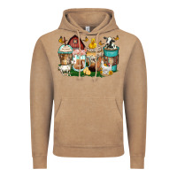 Vintage Coffee farm animals coffee cups Vintage Hoodie - Zillion Design Studio