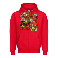 Red gnome sweet gnome Zipper Hoodie - BarkalooDesign
