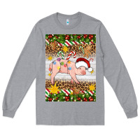 Heather Grey christmas pig Long Sleeve Tee - Artiststas