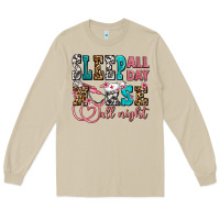 Mushroom sleep all day nurse all night Long Sleeve Tee - AdoDesignShop
